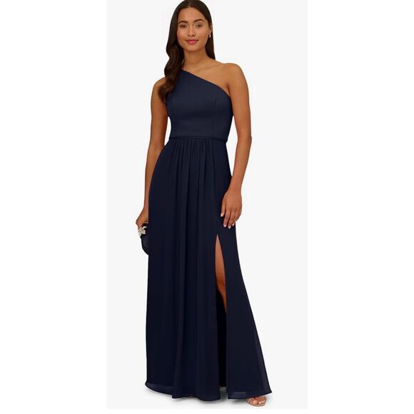Adrianna Papell Dresses & Skirts - NWOT Adrianna Papell Women's One Shoulder Chiffon Gown SZ 0